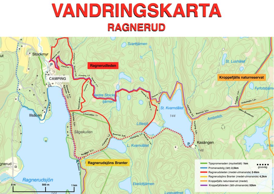 Hiking map Ragnerud