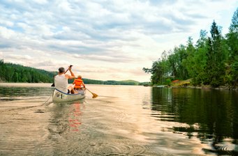 Canoeing with kids and children